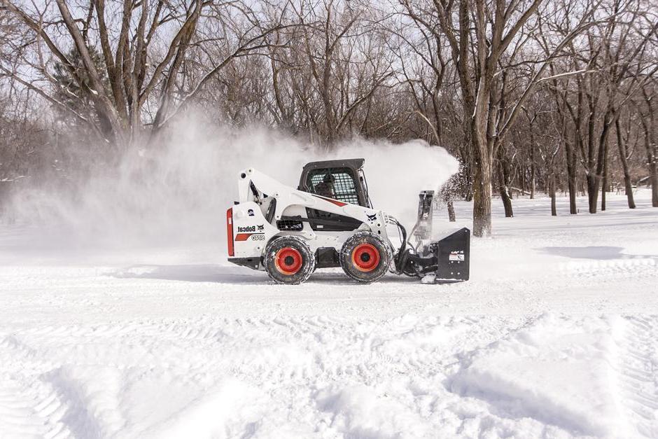 Bobcat Skid Steer with Snow Blower Attachment